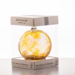 Sienna Glass Birthstone Ball November Topaz in Yellow