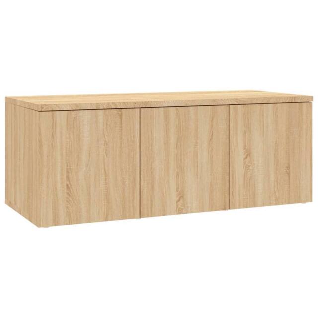 Berkfield Home TV Cabinet Sonoma Oak 80x34x30 cm Engineered Wood in Brown - Size: 80 x 34 x 30 cm - image 1