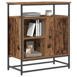 Berkfield Home Sideboard Old Wood 69x35x80 cm Engineered Wood & Steel in Brown - Size: 69 x 35 x 80 cm - thumbnail 3