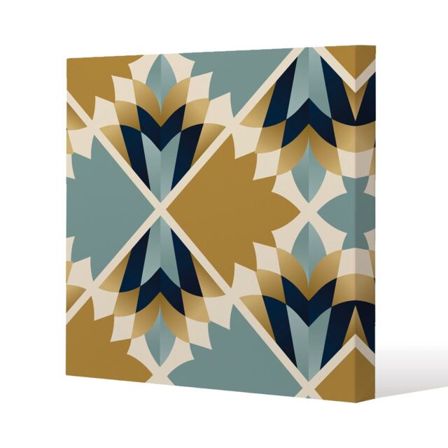 Benjamin Tate Design Cleopatra Fan Ethnic Pattern (Canvas Print) / 90 x 90 x 4cm in Natural - Size: 90 x 90 x 4 cm - image 1