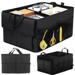 Nordara Large Heavy Duty Car Boot Storage Bag Foldable Organiser in Black - thumbnail 1