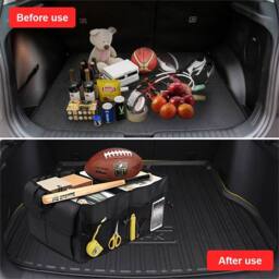 Nordara Large Heavy Duty Car Boot Storage Bag Foldable Organiser in Black - thumbnail 4