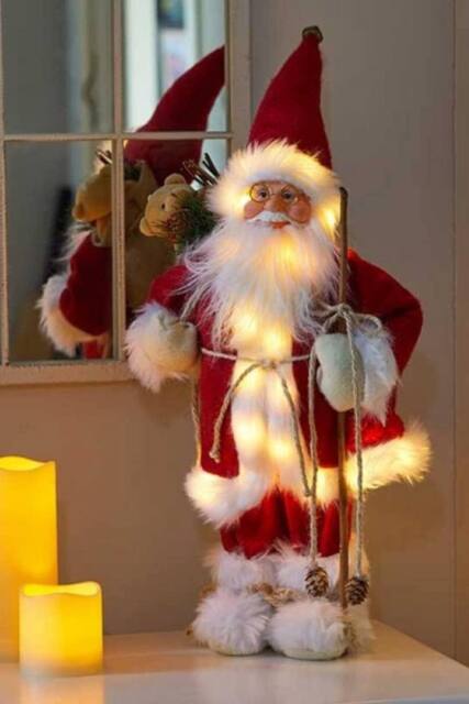 Marco Paul 45cm Pre-Lit Santa Claus Decoration in Red - image 1