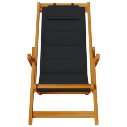 Berkfield Home Folding Beach Chairs Set of 2 Black Textilene 61.5 x 110 x 97 cm - thumbnail 6