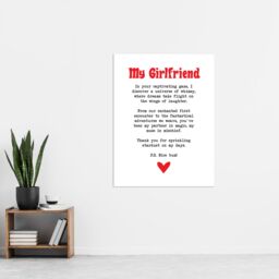 "Artery8 Love Poem Whimsy Magic Girlfriend Romantic Poetry Wall Art Print in White - Size: W24"" x H32""" - thumbnail 4