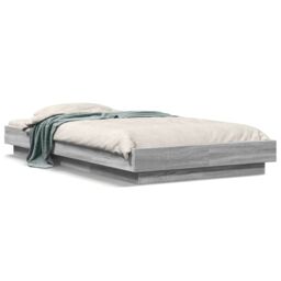 Berkfield Home Bed Frame with LED Lights without Mattress Grey Sonoma 90x190cm - Size: 90x190 cm - thumbnail 2