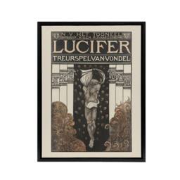 "Artery8 Lucifer Mourning Game Theatre Poster Holst Framed Canvas Wall Art - Size: W18"" x H24""" - thumbnail 1