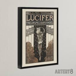 "Artery8 Lucifer Mourning Game Theatre Poster Holst Framed Canvas Wall Art - Size: W18"" x H24""" - thumbnail 2