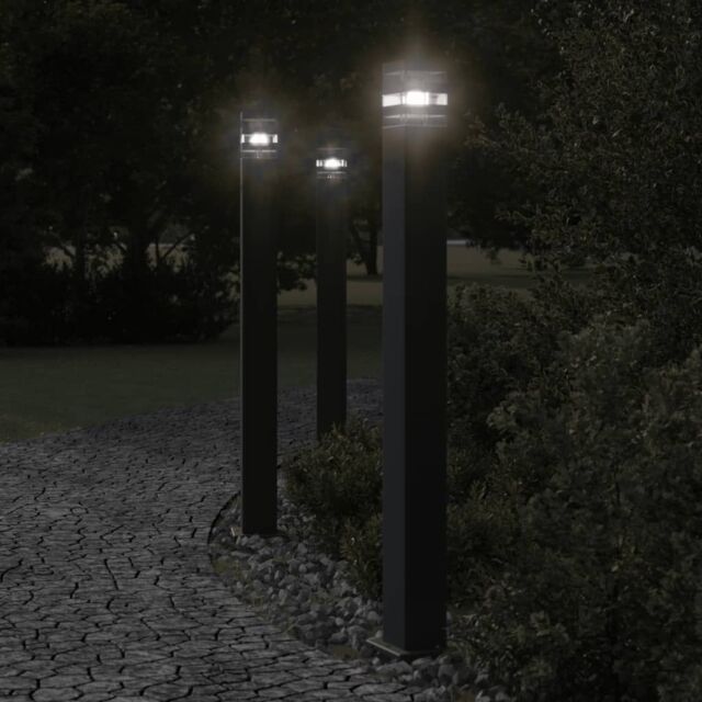 Berkfield Home Outdoor Floor Lamps 3pcs Black 110 cm Aluminium