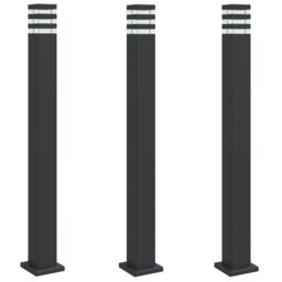 Berkfield Home Outdoor Floor Lamps 3pcs Black 110 cm Aluminium - thumbnail 2