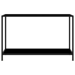 Berkfield Home Console Table Black 120x35x75 cm Tempered Glass - Size: 120 x 35 x 75 cm - thumbnail 2