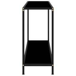 Berkfield Home Console Table Black 120x35x75 cm Tempered Glass - Size: 120 x 35 x 75 cm - thumbnail 3