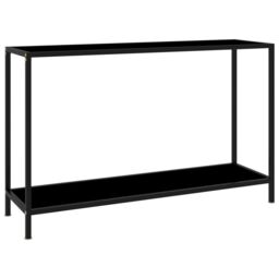 Berkfield Home Console Table Black 120x35x75 cm Tempered Glass - Size: 120 x 35 x 75 cm