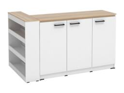 Vente-unique Kitchen Island Set + 2 Stools - White & Light Natural - NUSICE in Light Oak - thumbnail 9