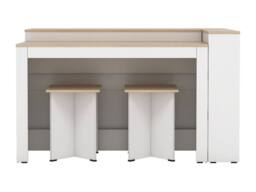 Vente-unique Kitchen Island Set + 2 Stools - White & Light Natural - NUSICE in Light Oak - thumbnail 6