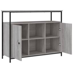 Berkfield Home Sideboard Grey Sonoma 100x35x80 cm Engineered Wood - Size: 100 x 35 x 80 cm - thumbnail 5