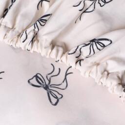 OHS Bows Print Microfibre Easy Care 25cm Deep Fitted Bed Sheet in White - Size: Double Fitted - thumbnail 3