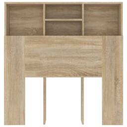 Berkfield Home Headboard Cabinet Sonoma Oak 100x19x103.5 cm in Brown - thumbnail 4