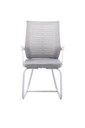Living and Home Ergonomic Mesh Office Chair with Armrests and Padded Seat in Grey - thumbnail 3