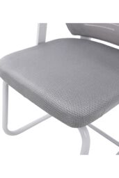 Living and Home Ergonomic Mesh Office Chair with Armrests and Padded Seat in Grey - thumbnail 7