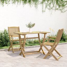 Berkfield Home Folding Garden Table 110x55x75 cm Solid Wood Acacia in Brown - Size: 110 x 55 x 75 cm - thumbnail 3
