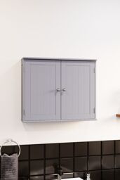 Home Discount Bath Vida Priano 2 Door Wall Cabinet With Shelves Bathroom Storage in Dark Grey - thumbnail 1