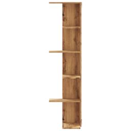 Berkfield Home Wall Corner Shelf Artisian Oak 36.5x36.5x140 cm Engineered Wood in Brown - thumbnail 4