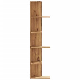 Berkfield Home Wall Corner Shelf Artisian Oak 36.5x36.5x140 cm Engineered Wood in Brown - thumbnail 5