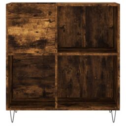 Berkfield Home Record Cabinet Smoked Oak 84.5x38x89 cm Engineered Wood in Brown - thumbnail 4