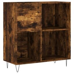 Berkfield Home Record Cabinet Smoked Oak 84.5x38x89 cm Engineered Wood in Brown - thumbnail 2