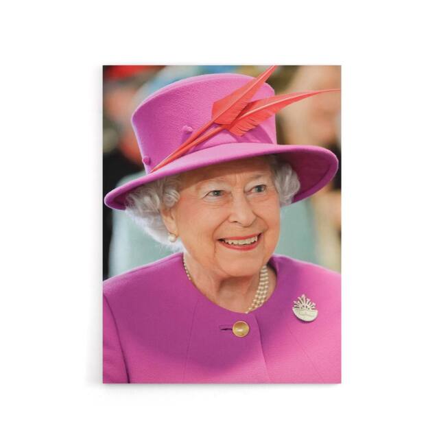 "Artery8 Joel Rouse Queen Elizabeth II Photograph Canvas Wall Art Print in Pink - Size: W18"" x H24""" - image 1