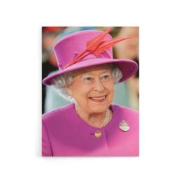 "Artery8 Joel Rouse Queen Elizabeth II Photograph Canvas Wall Art Print in Pink - Size: W18"" x H24""" - thumbnail 1
