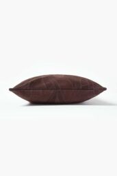 Homescapes Real Leather Suede Cushion with Feather Filling in Chocolate - Size: 45 cm x 45 cm - thumbnail 2