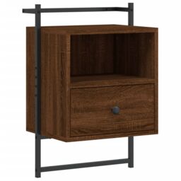 Berkfield Home Bedside Cabinets Wall-mounted 2 pcs Brown Oak 40x30x61 cm Engineered Wood - Size: 40 x 30 x 61 cm - thumbnail 6