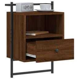 Berkfield Home Bedside Cabinets Wall-mounted 2 pcs Brown Oak 40x30x61 cm Engineered Wood - Size: 40 x 30 x 61 cm - thumbnail 4