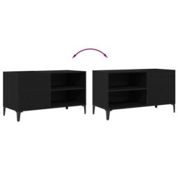 Berkfield Home Record Cabinet Black Oak 84, 5x38x48 cm Engineered Wood - Size: 5 x 38 x 48 cm - thumbnail 9