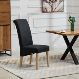 Artemis Home Rimini Fabric Dining Chairs - Set of 2 in Black - thumbnail 3