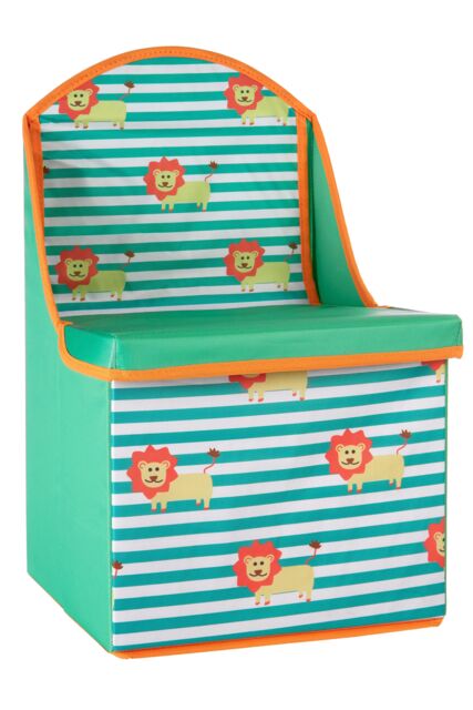 Orsina Lion Design Kids Storage Seat, Easy to Maintain Children Bedroom Seat, Adjustable Playroom Seat in Green - image 1