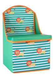 Orsina Lion Design Kids Storage Seat, Easy to Maintain Children Bedroom Seat, Adjustable Playroom Seat in Green