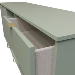 Ready Assembled 2 U Chevron 6 Drawer Sideboard (Ready Assembled) in Pale Green - thumbnail 5