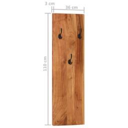 Berkfield Home Wall-mounted Coat Racks 2 pcs 36x3x110 cm Solid Acacia Wood in Brown - Size: 36 x 3 x 110 cm - thumbnail 8