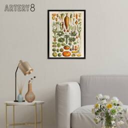 "Artery8 Millot Encyclopedia Page Vegetables Legumes Framed Canvas Wall Art Print - Size: W12"" x H16""" - thumbnail 3