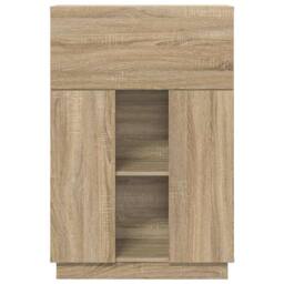 Berkfield Home Sonoma Oak Computer Desk Sonoma oak Particle board Medium in Light Tan - thumbnail 6