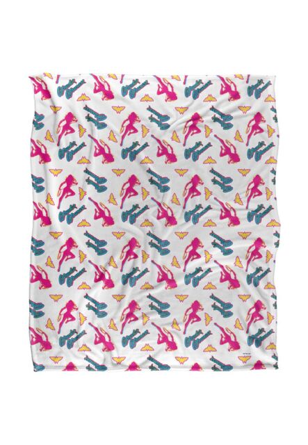 Wonder Woman Bright Pattern Silky Touch Super Soft Throw Blanket 152 X 127 cm in White - image 1