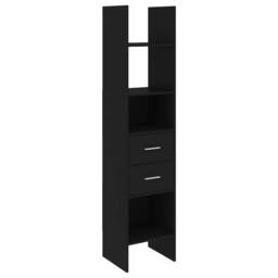 Berkfield Home Modern Book Cabinet Black 40x35x180 cm Engineered Wood - Size: 40 x 35 x 180 cm - thumbnail 3