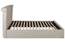 Orsina Contemporary Double Ottoman Bed, Elegant Winged Headboard in Grey - thumbnail 4