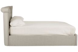 Orsina Contemporary Double Ottoman Bed, Elegant Winged Headboard in Grey - thumbnail 2