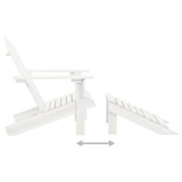 Berkfield Home Garden Adirondack Chair with Ottoman&Table Solid Fir Wood White - thumbnail 7