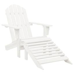 Berkfield Home Garden Adirondack Chair with Ottoman&Table Solid Fir Wood White - thumbnail 5
