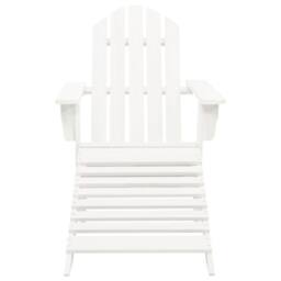 Berkfield Home Garden Adirondack Chair with Ottoman&Table Solid Fir Wood White - thumbnail 6